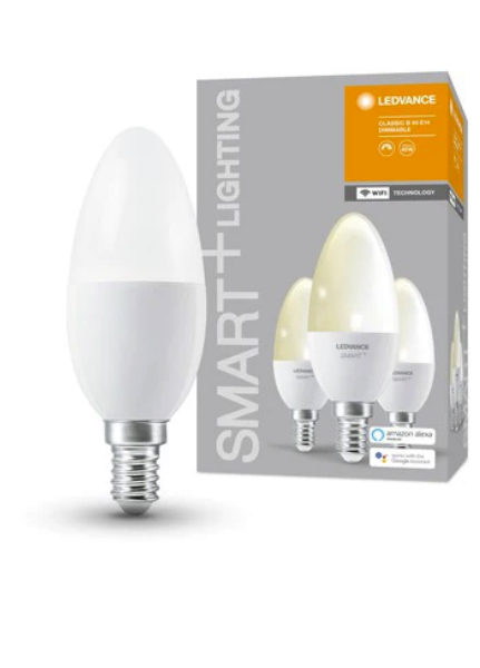LEDVANCE 3erWifi SMART+ LED Lampe Kerze dimmbar 5W  2700K Warmweiß E14
