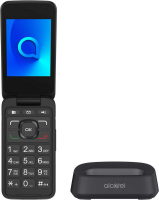 Alcatel 3026X Klapphandy mit Basis Grau Metallic