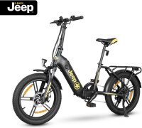 Jeep Fold E-Bike FR 7000 - Faltbares E-Bike 20 Zoll mit 7-Gang Shimano Kettenschaltung, Federgabel - 250W Heckmotor - Leistungsstarker 36V Akku bis 110 km Reichweite - StVZO Zulassung