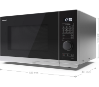 SHARP YC-PG254AE-S Mikrowelle mit Grillfunktion 900W 10...