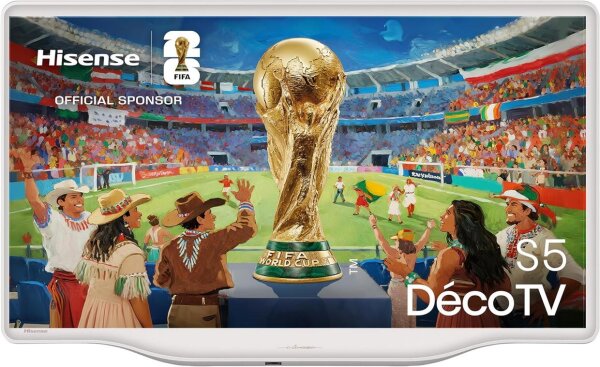 Hisense Déco TV 32S5Q BE/SR, 81,3 cm (32"), 1920 x 1080 Pixel, QLED, Smart-TV, WLAN, Silber, Weiß