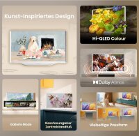 Hisense Déco TV 32S5Q BE/SR, 81,3 cm (32"), 1920 x 1080 Pixel, QLED, Smart-TV, WLAN, Silber, Weiß