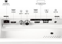 Hisense Déco TV 32S5Q BE/SR, 81,3 cm (32"), 1920 x 1080 Pixel, QLED, Smart-TV, WLAN, Silber, Weiß
