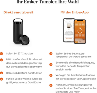 Ember 16oz Tumbler (Black) mit Temperatureinstellung...