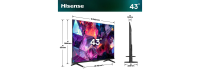 Hisense 43  E7S Pro | Hi-QLED Smart TV 4K 144 Hz, 109,2 cm (43"), 3840 x 2160 Pixel, QLED, Smart-TV, WLAN