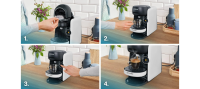 Bosch TAS164E Tassimo Pad-Kaffeemaschine, 0,7 l, Kaffeekapsel, 1400 W, Schwarz, Weiß