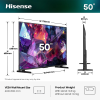 HISENSE  50 E7S Pro QLED 4K Ultra HD Smart Home kompatibel Dolby Vision IQ