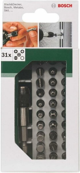 Bosch Schrauberbit Set Box 31tlg. 25 mm Bit-Set Bit-Box 2609255987 mit Torx Bithalter